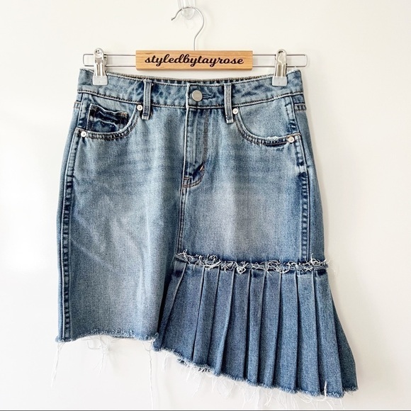 HABITUAL Corrinna Asymmetrical Denim Skirt - Picture 13 of 15